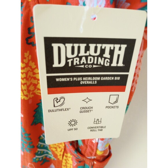 Duluth Trading 1Xx31 Heirloom Gardening Bib Overalls NWT Orange Christmas Trees - Picture 4 of 5